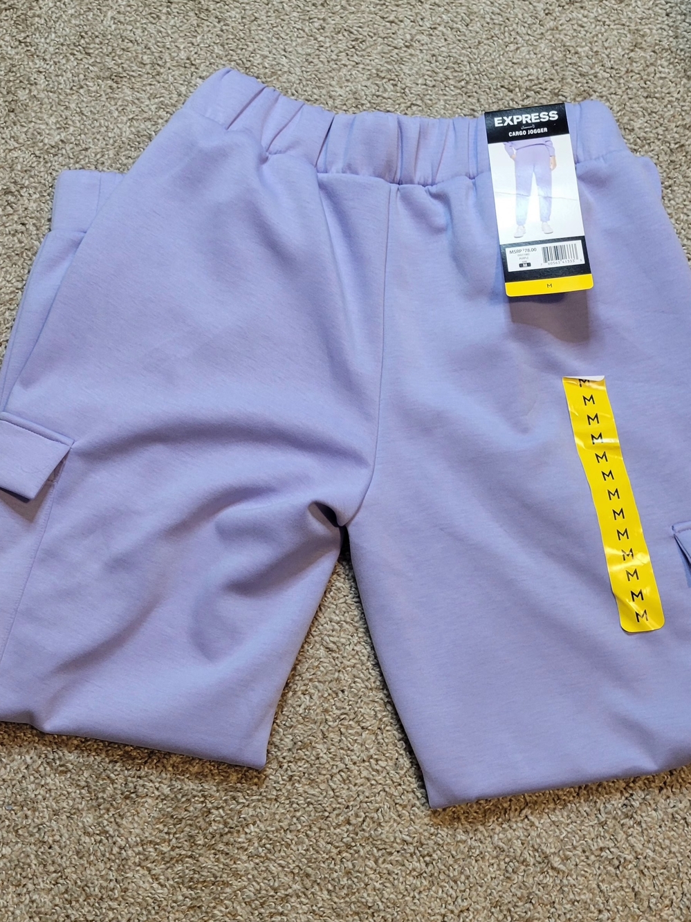 Express Women's Lavender Cargo Joggers - Lavender